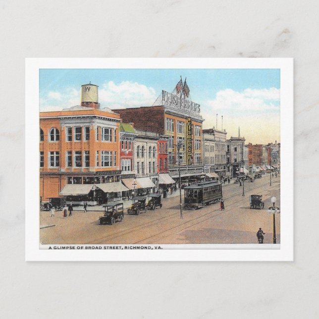 Broad St, Richmond, Virginia, Vintage Postcard (Front)