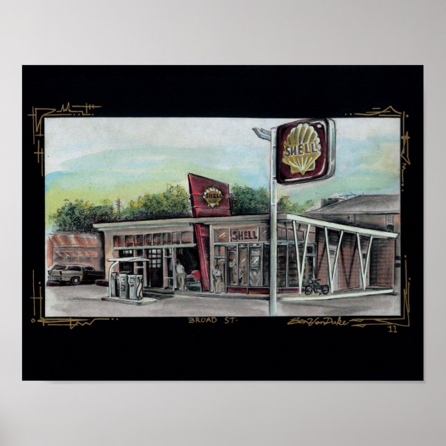 Broad St Shell Station Poster (Front)