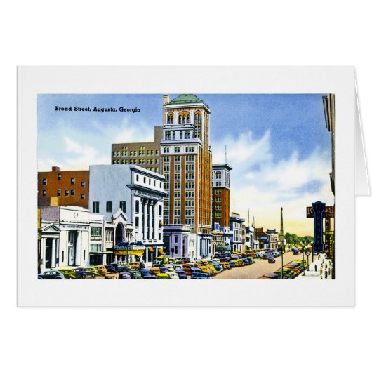 Broad Street, Augusta, Georgia Cards (Front Horizontal)