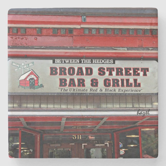 Broad Street Bar and Grill, Athens, Ga. Coaster. Stone Coaster (Front)