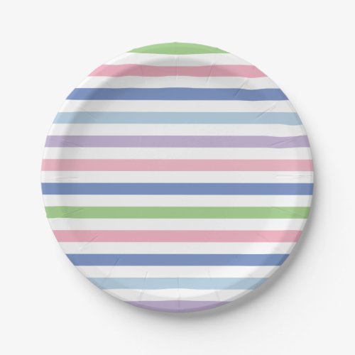 Broad Stripe Pastel Paper Plate