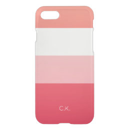 Broad Stripes | Blush & Pink | Custom Initials iPhone 8/7 Case