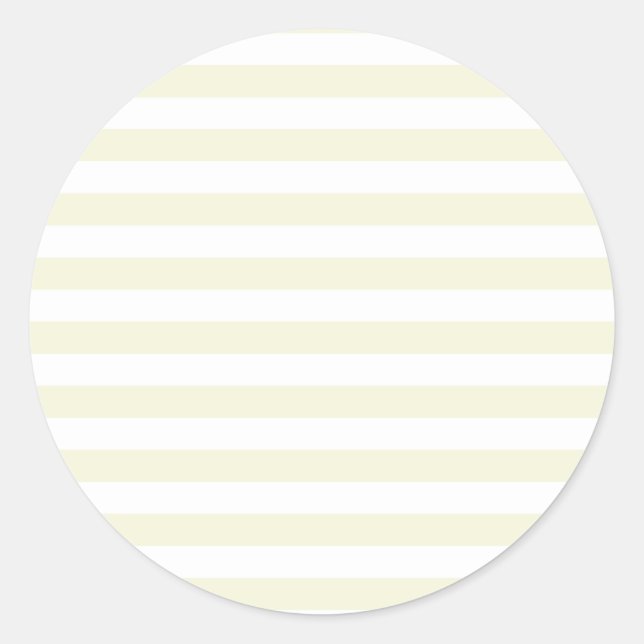 Broad Stripes - White and Beige Classic Round Sticker (Front)