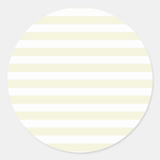 Broad Stripes - White and Beige Classic Round Sticker