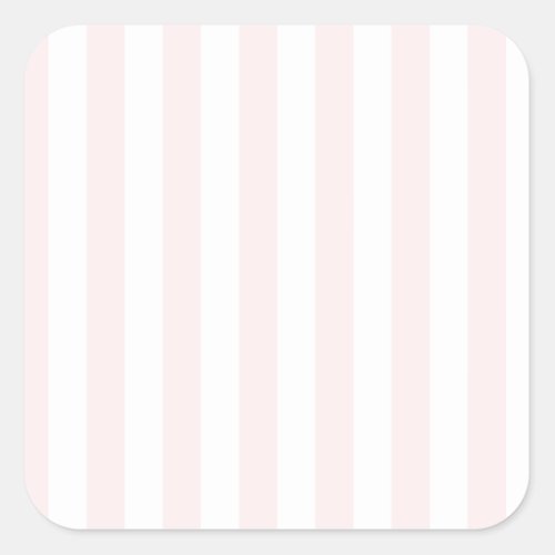 Broad Stripes _ White and Pale Pink Square Sticker