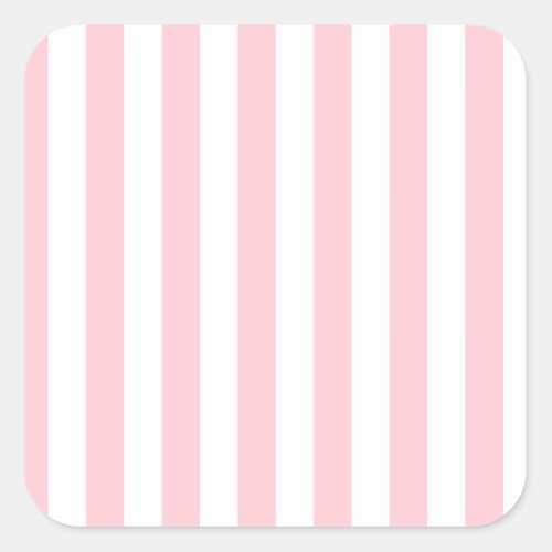 Broad Stripes _ White and Pink Square Sticker