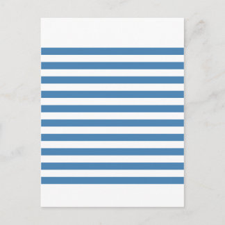 Broad Stripes - White and Steel Blue Postcard