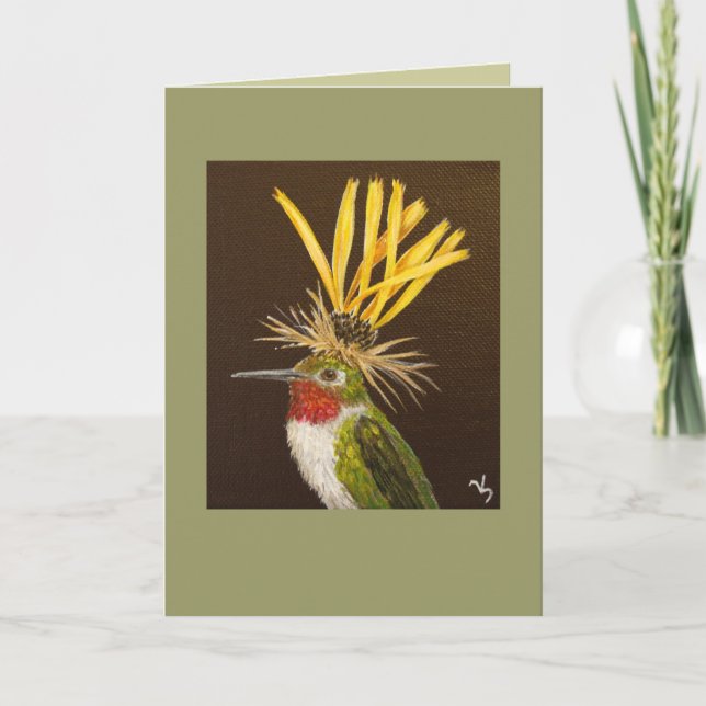 Broad-Tailed hummingbird card (Front)