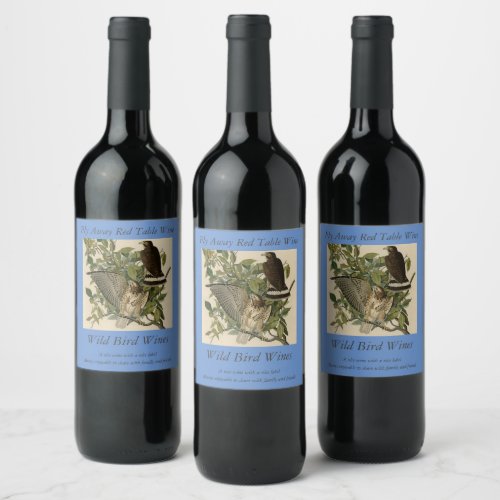 Broad_winged Hawk from Audubons Birds of America Wine Label