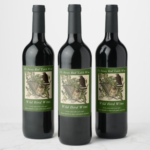 Broad_winged Hawk from Audubons Birds of America Wine Label