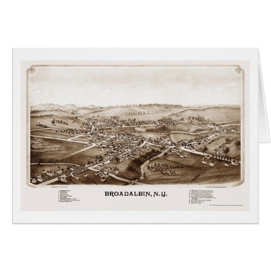 Broadalbin, NY Panoramic Map - 1880 Cards (Front Horizontal)