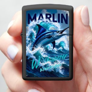 Broadbill Marlin Personalized Offshore Trophy Zippo Lighter