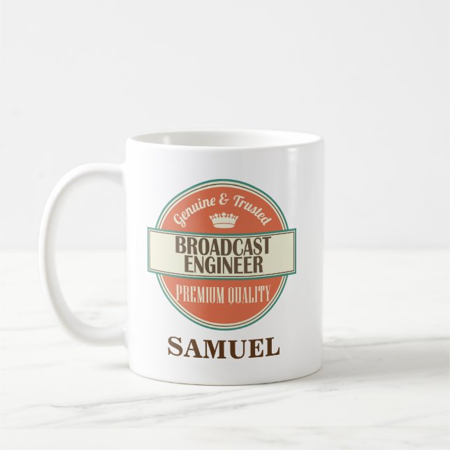 Broadcast Engineer Personalized Office Mug Gift (Left)