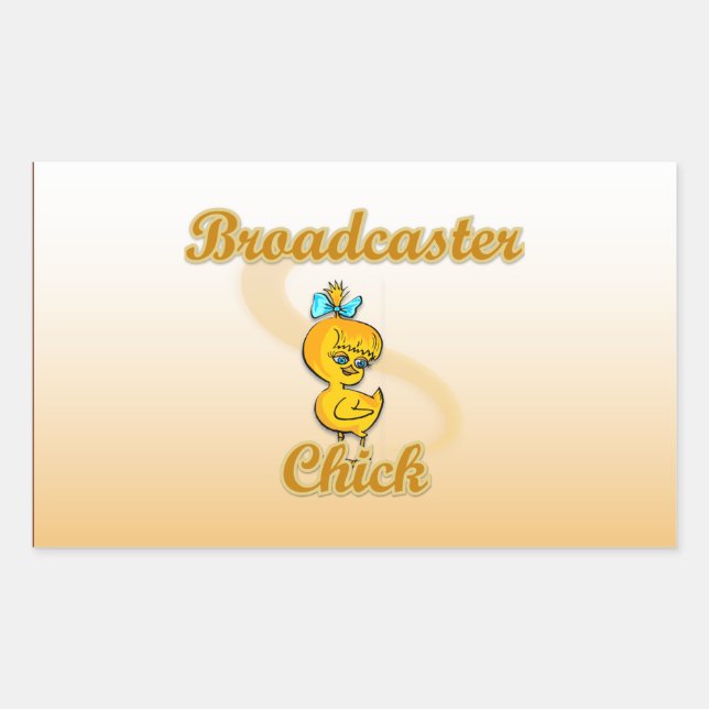 Broadcaster Chick Rectangular Sticker (Front)