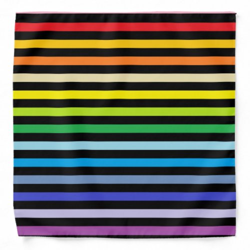 Broader Spectrum Rainbow and Black Stripes Bandana