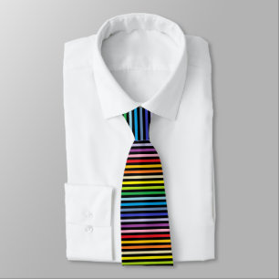 Broader Spectrum Rainbow and Black Stripes Neck Tie