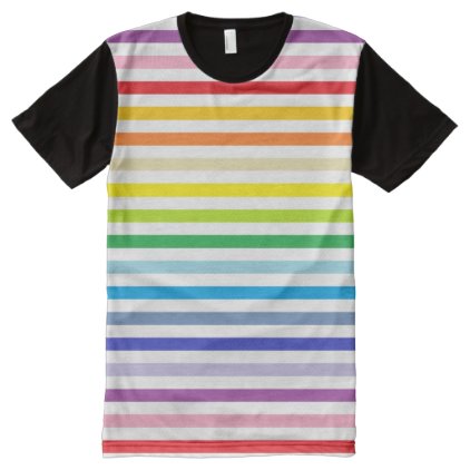 Broader Spectrum Rainbow and White Stripes All-Over-Print Shirt