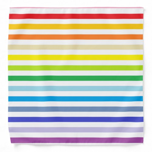 Broader Spectrum Rainbow and White Stripes Bandana