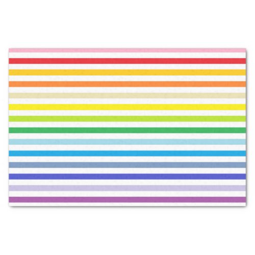 Broader Spectrum Rainbow and White Stripes Tissue Paper