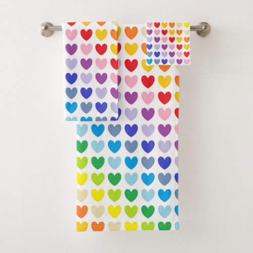 Broader Spectrum Rainbow Hearts Bath Towel Set