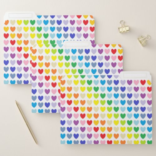 Broader Spectrum Rainbow Hearts File Folder