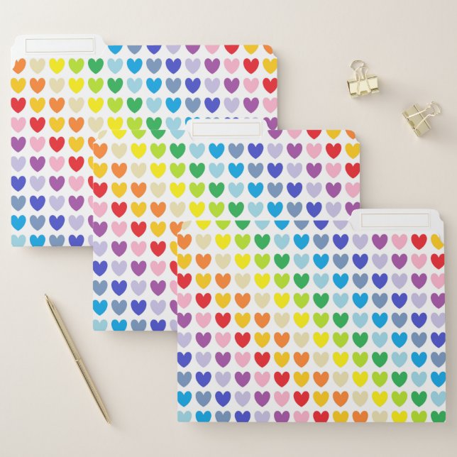 Broader Spectrum Rainbow Hearts File Folder (Set)