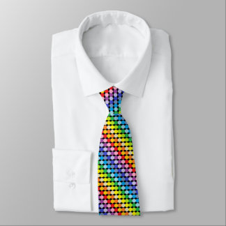 Broader Spectrum Rainbow Hexagons Black Neck Tie