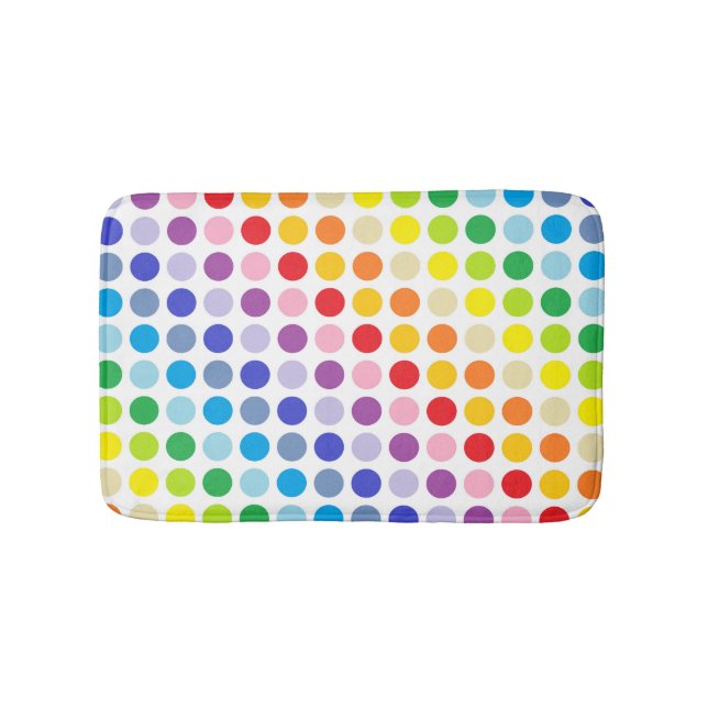 Broader Spectrum Rainbow Polka Dots Bath Mat (Front)