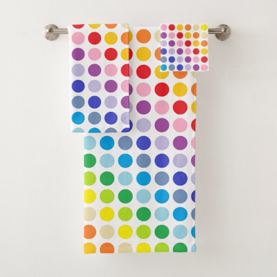 Broader Spectrum Rainbow Polka Dots Bath Towel Set Zazzle Com Broader Spectrum Rainbow Polka Dots Bath Towel Set