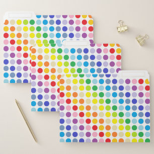Broader Spectrum Rainbow Polka Dots File Folder