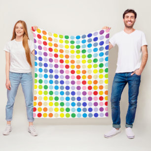 Broader Spectrum Rainbow Polka Dots Fleece Blanket