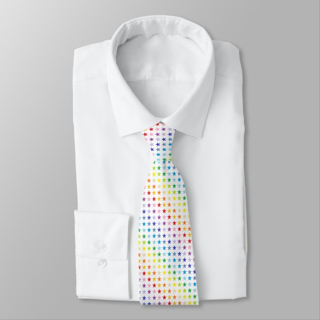Broader Spectrum Rainbow Stars Neck Tie (Tied)