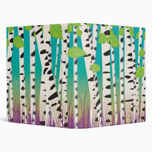 Broadleaved deciduous hardwood Birch Trees 3 Ring Binder (Background)