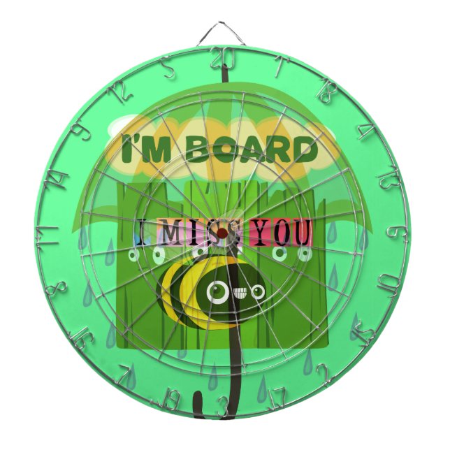 Broadly Speaking I miss You: Inspirational Text  Dartboard (Front)
