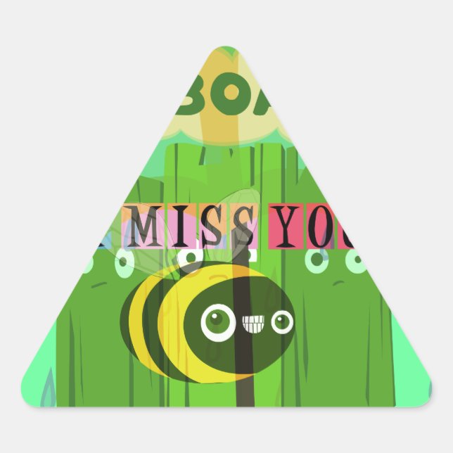 Broadly Speaking I miss You: Inspirational Text  Triangle Sticker (Front)