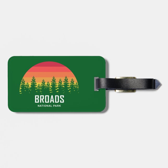 Broads National Park Rainbow Trees Luggage Tag (Back Horizontal)