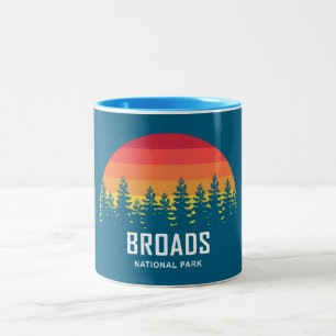 Broads National Park Rainbow Trees Two-Tone Coffee Mug