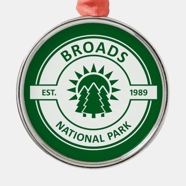 Broads National Park Sun Trees Metal Ornament (Front)