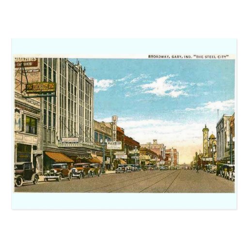 Broadway 1930 Gary, Indiana Postcard | Zazzle