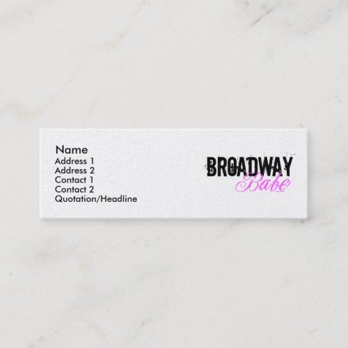 Broadway Babe Business Card Templates