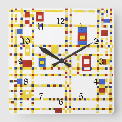 Broadway Boogie Woogie Square Wall Clock