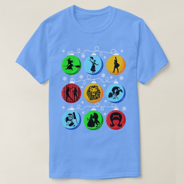 Broadway Christmas Bulbs T-Shirt (Design Front)
