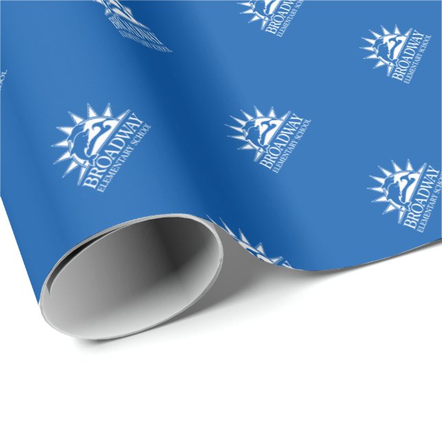 Broadway Elementary Blue wrapping paper (Roll Corner)