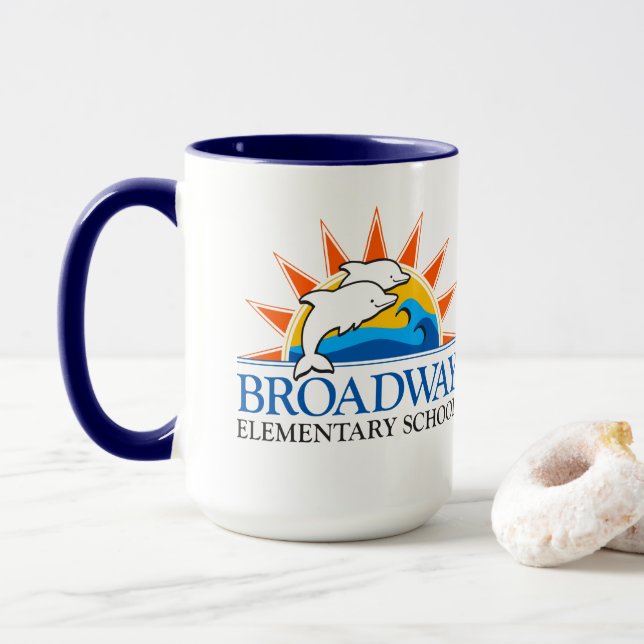 Broadway Elementary School Color logo Mug (With Donut)