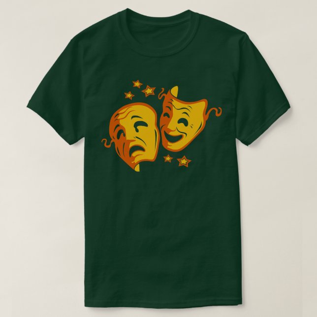 Broadway Face Mask Theatre Gift T-Shirt (Design Front)