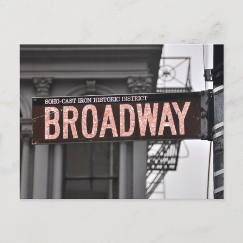 broadway glitter postcard