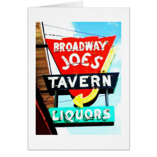 Broadway Joe's Tavern neon sign, Fort Wayne, IN Cards