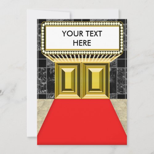 Broadway Lights Marquee Customizable Blank Back Custom Invitation