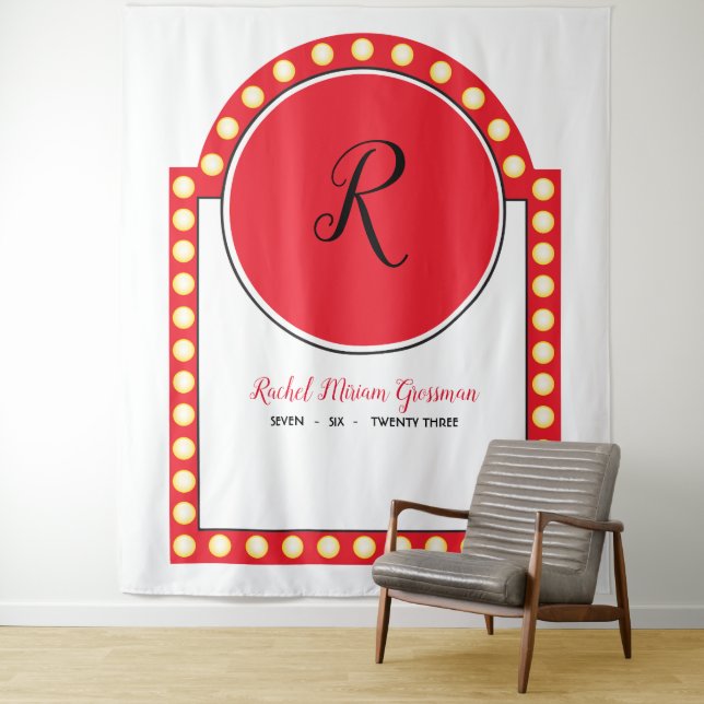 BROADWAY MARQUEE Bat Mitzvah Photo Booth Backdrop (In Situ)