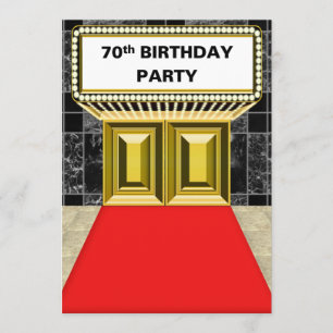 Broadway Marquee Red Carpet 70 th Birthday Party Invitation